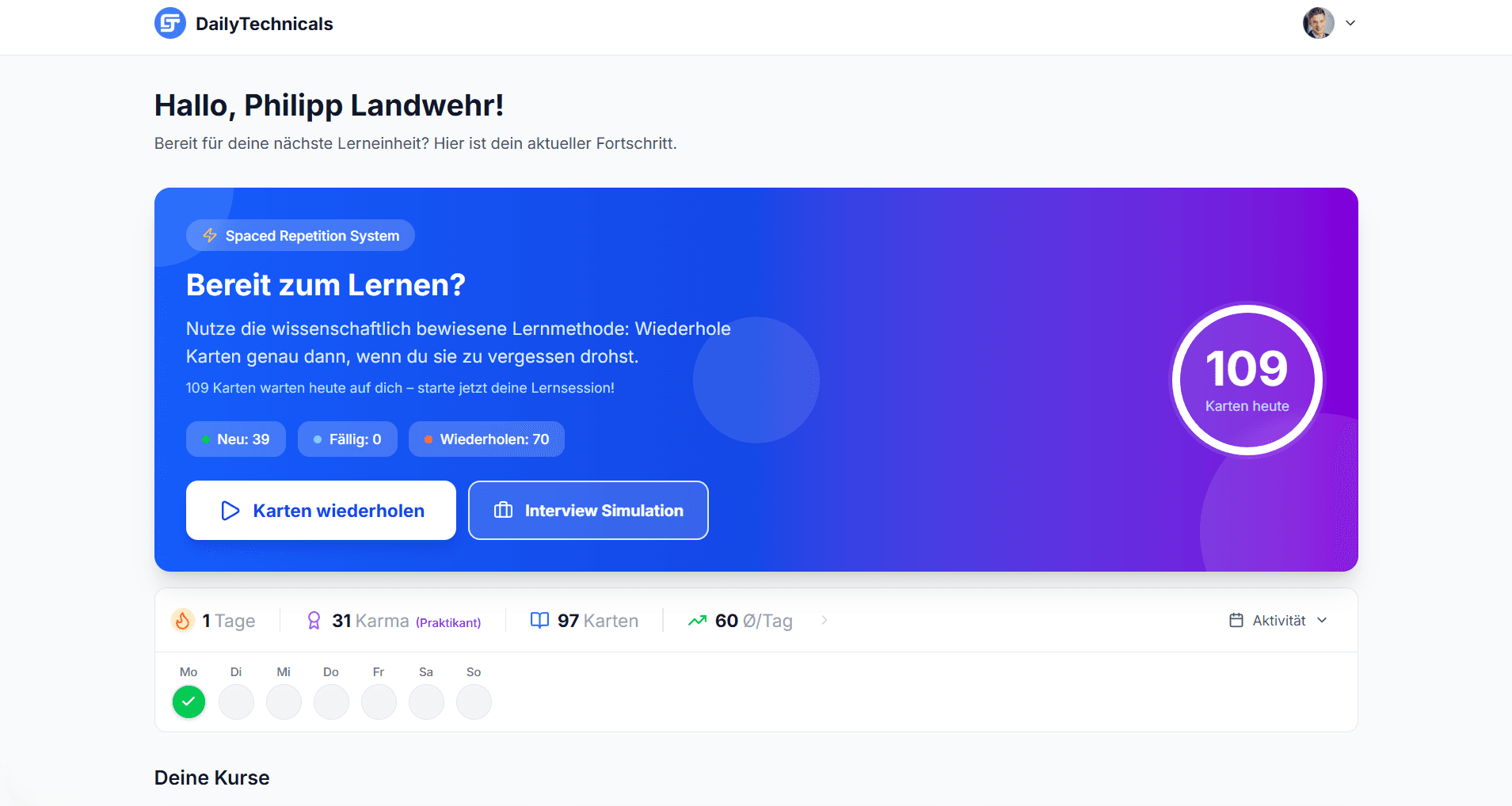 Spaced Repetition Lernplan